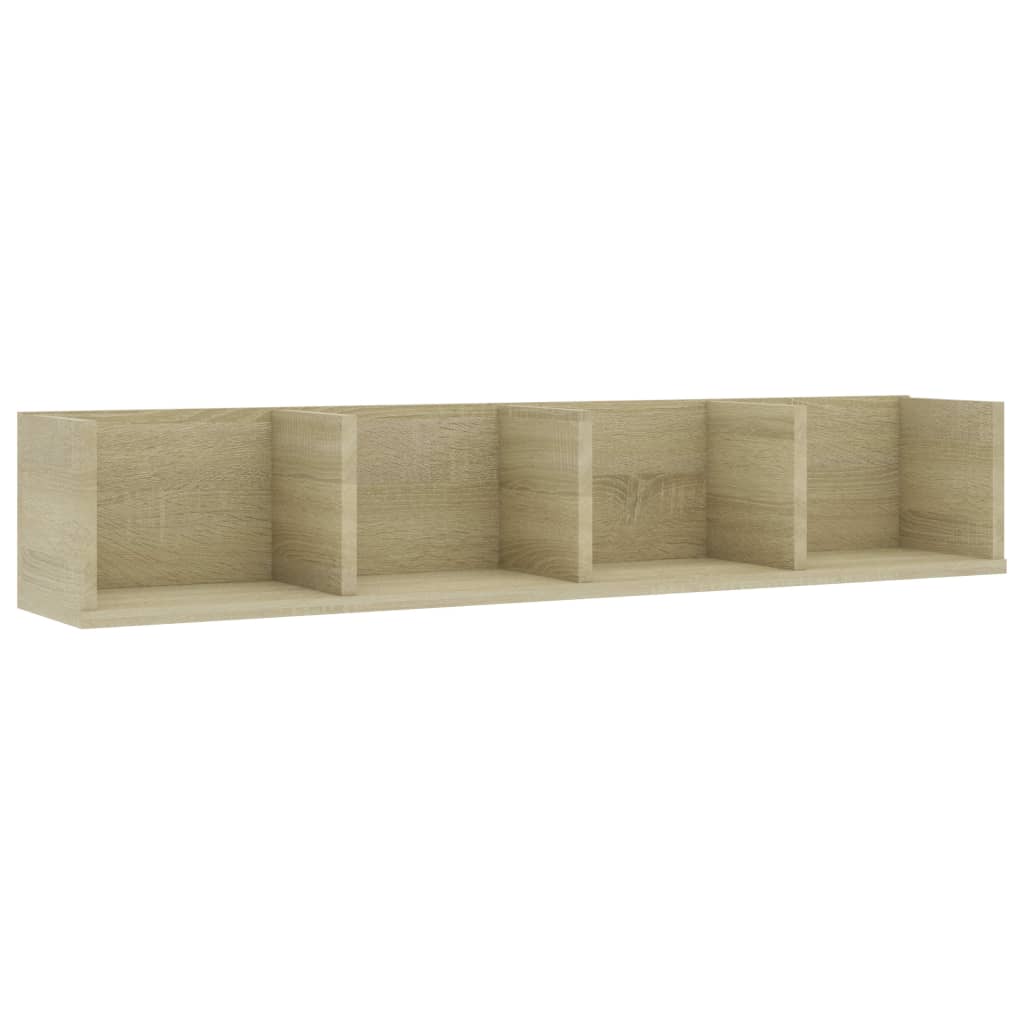 CD Wall Shelf Sonoma Oak 100x18x18 cm Chipboard