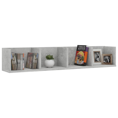 CD Wall Shelf Concrete Grey 100x18x18 cm Chipboard