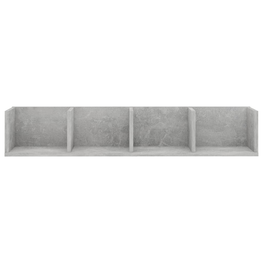 CD Wall Shelf Concrete Grey 100x18x18 cm Chipboard