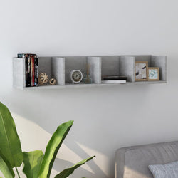 CD Wall Shelf Concrete Grey 100x18x18 cm Chipboard