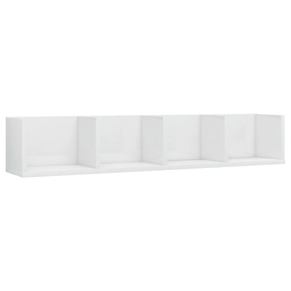CD Wall Shelf High Gloss White 100x18x18 cm Chipboard