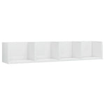 CD Wall Shelf High Gloss White 100x18x18 cm Chipboard