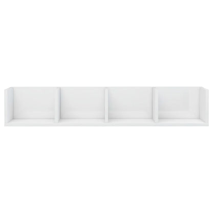 CD Wall Shelf High Gloss White 100x18x18 cm Chipboard