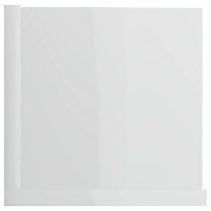 CD Wall Shelf High Gloss White 100x18x18 cm Chipboard