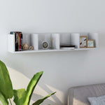 CD Wall Shelf High Gloss White 100x18x18 cm Chipboard