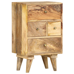 Bedside Cabinet 4 Drawers Mango Wood