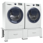 Double Washing and Drying Machine with Drawers White