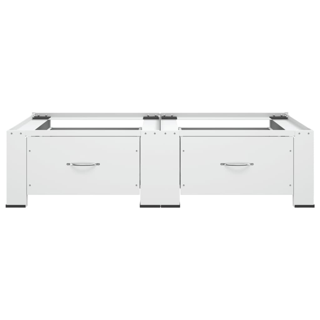 Double Washing and Drying Machine with Drawers White