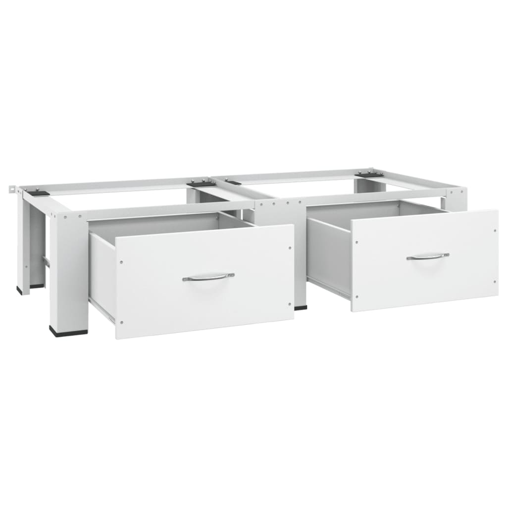 Double Washing and Drying Machine with Drawers White