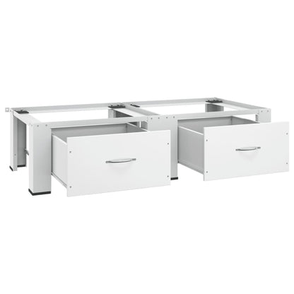Double Washing and Drying Machine with Drawers White