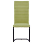 Cantilever Dining Chairs 6 pcs Green Fabric