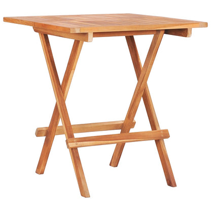 3 Piece Folding Bistro Set Solid Teak Wood - 60×60×65cm