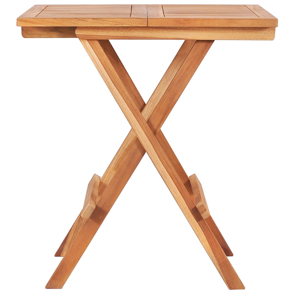 3 Piece Folding Bistro Set Solid Teak Wood - 60×60×65cm
