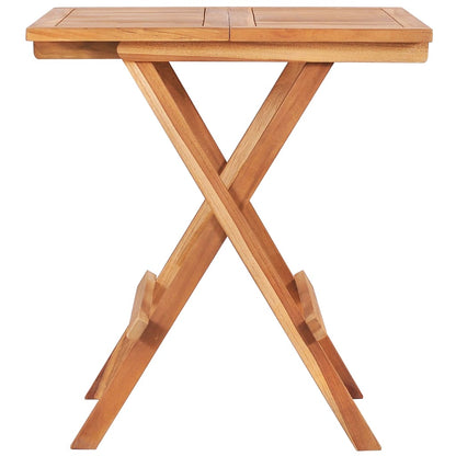 3 Piece Folding Bistro Set Solid Teak Wood - 60×60×65cm