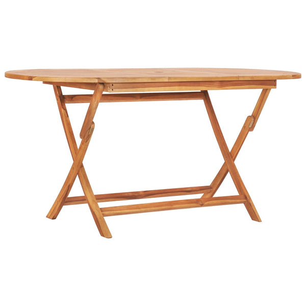  Folding Garden Table 160x80x75 cm Solid Teak Wood