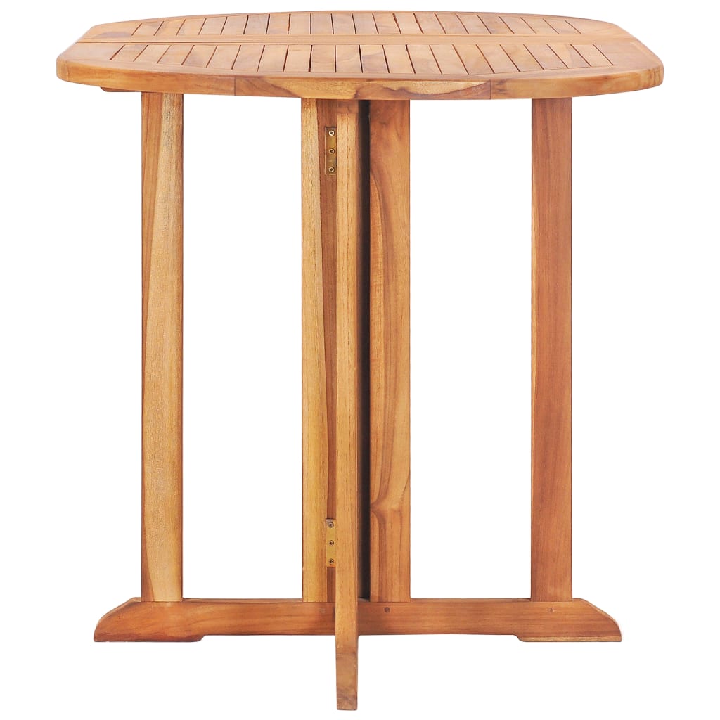 5 Piece Folding Outdoor Dining Set Solid Teak Wood - 70×14×75cm