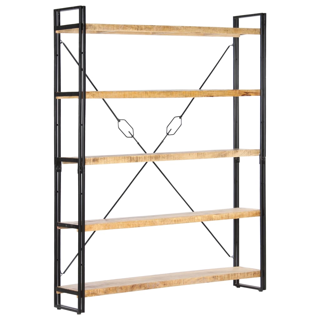 5-Tier Bookcase Solid Mango Wood - 140×30×180cm