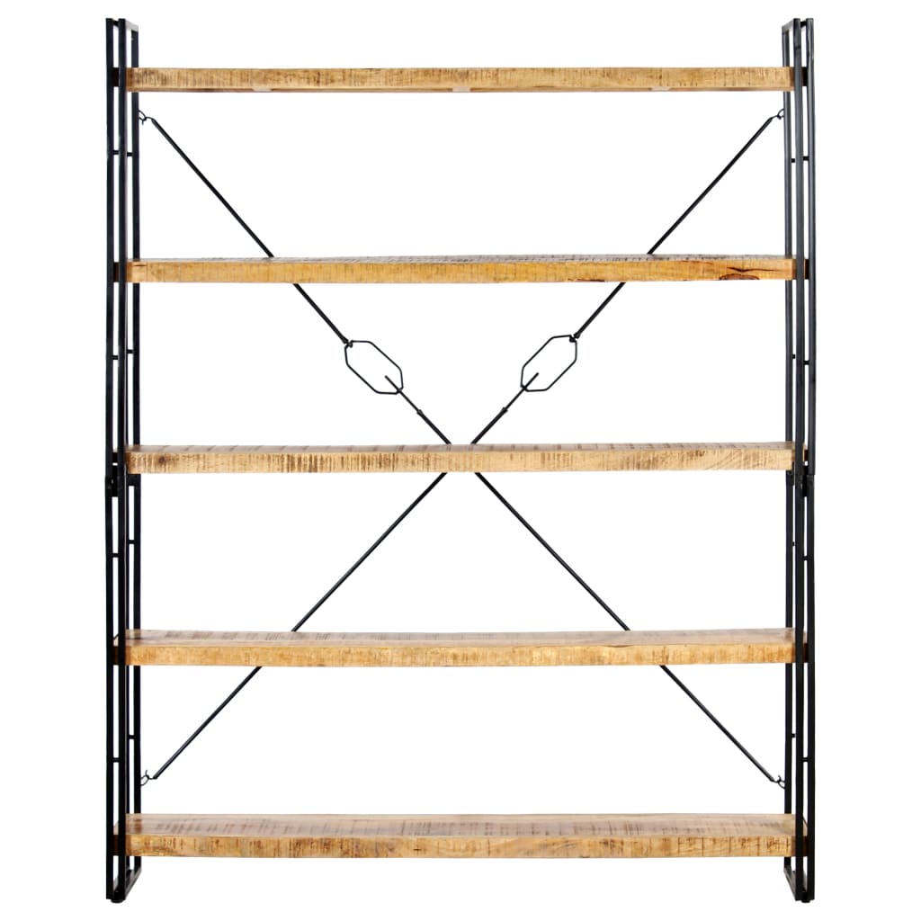 5-Tier Bookcase Solid Mango Wood - 140×30×180cm