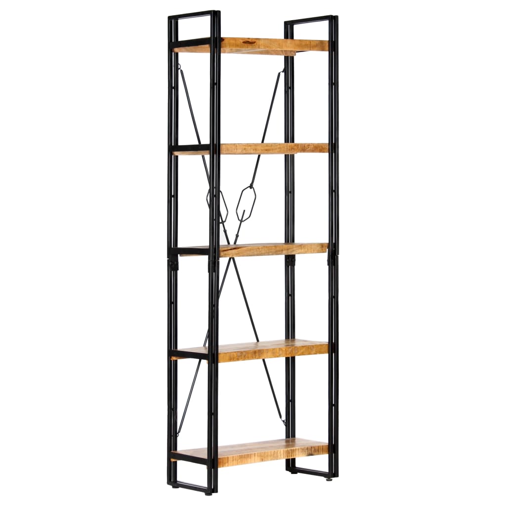 5-Tier Bookcase Solid Mango Wood - 60×30×180cm
