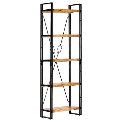 5-Tier Bookcase Solid Mango Wood - 60×30×180cm