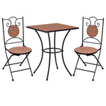 3 Piece Mosaic Bistro Set Ceramic Tile Terracotta