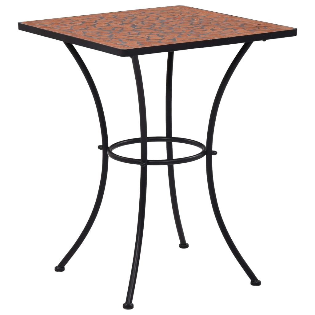 3 Piece Mosaic Bistro Set Ceramic Tile Terracotta - 60×60×76cm