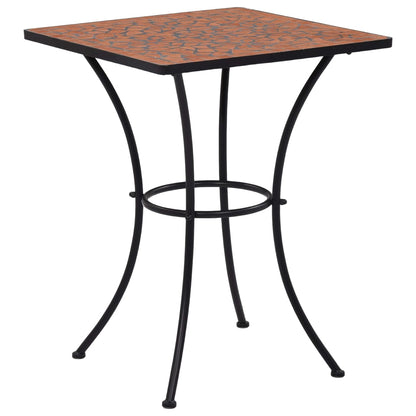 3 Piece Mosaic Bistro Set Ceramic Tile Terracotta - 60×60×76cm