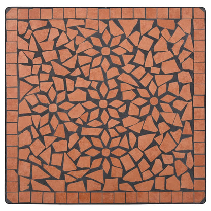 3 Piece Mosaic Bistro Set Ceramic Tile Terracotta - 60×60×76cm