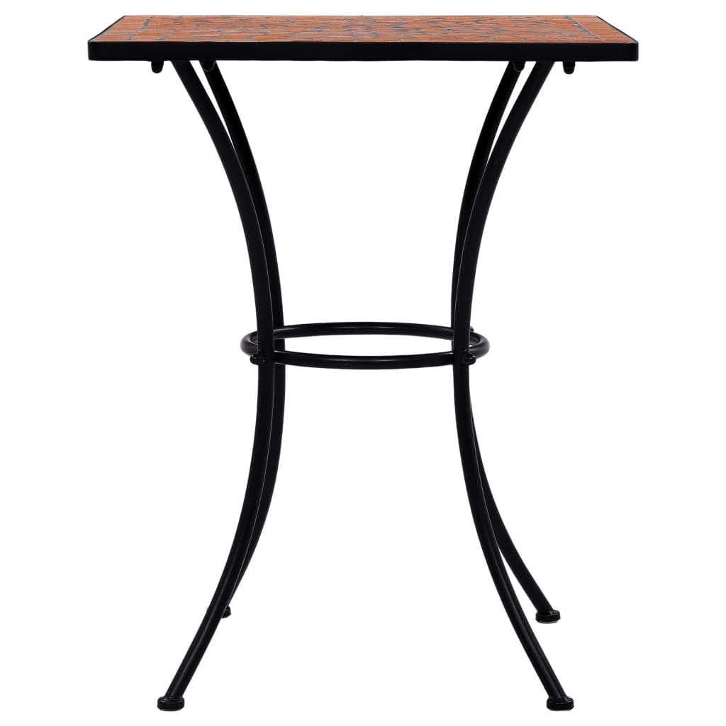 3 Piece Mosaic Bistro Set Ceramic Tile Terracotta - 60×60×76cm
