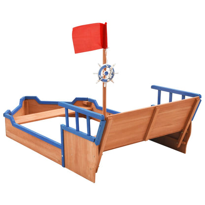 Sandbox Pirate Ship Firwood 190x94.5x136 cm