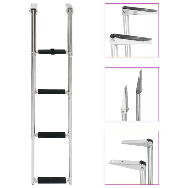  Folding Boarding Ladder 4-step Stainless Steel