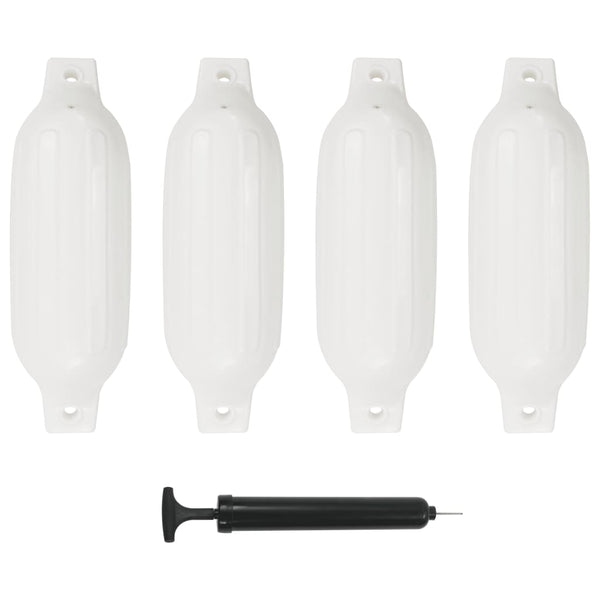  Boat Fender 4 pcs White 41x11.5 cm PVC