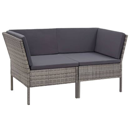 6 Piece Garden Lounge Set with Cushions Poly Rattan - 60×60×35cm