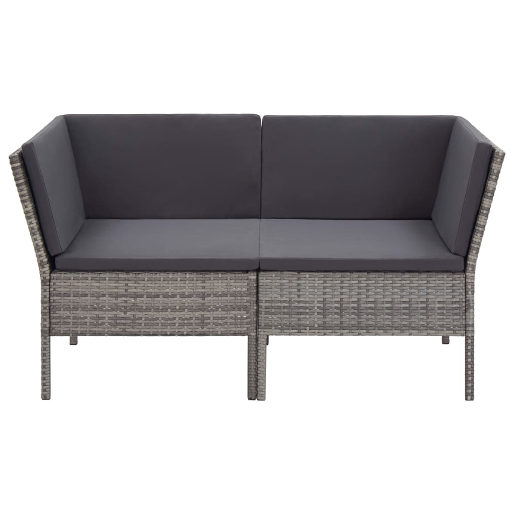 6 Piece Garden Lounge Set with Cushions Poly Rattan - 60×60×35cm