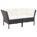 6 Piece Garden Lounge Set with Cushions Poly Rattan Black