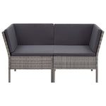 6 Piece Garden Lounge Set with Cushions Poly Rattan Grey