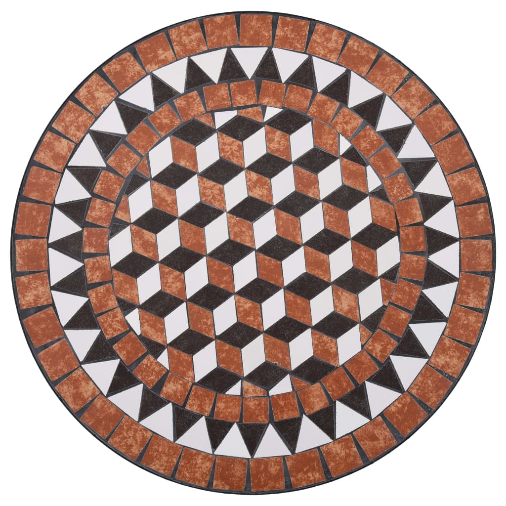 3 Piece Mosaic Bistro Set Ceramic Tile Terracotta