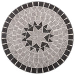 3 Piece Mosaic Bistro Set Ceramic Tile Grey