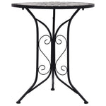 3 Piece Mosaic Bistro Set Ceramic Tile Grey