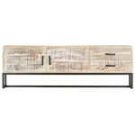 TV Cabinet White 140x30x45 cm Solid Acacia Wood
