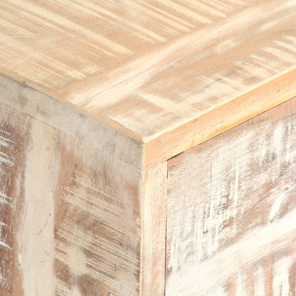 TV Cabinet White 140x30x45 cm Solid Acacia Wood