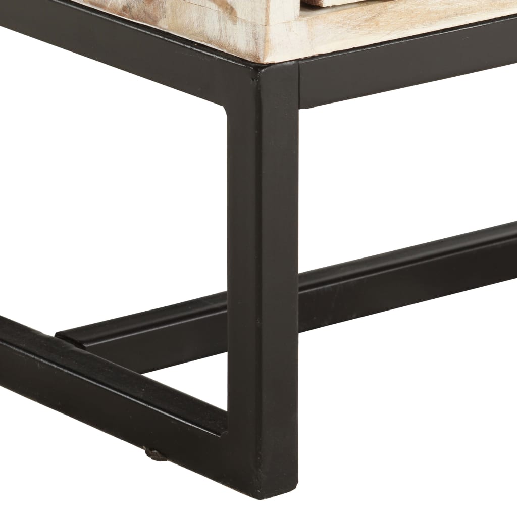 TV Cabinet White 140x30x45 cm Solid Acacia Wood