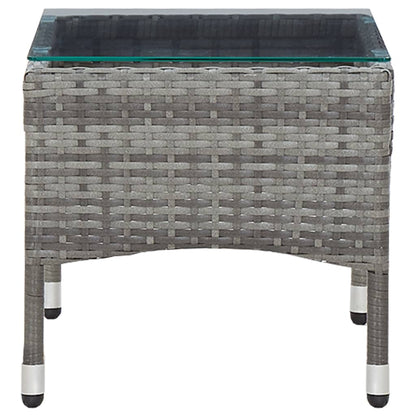 Coffee Table Grey Poly Rattan