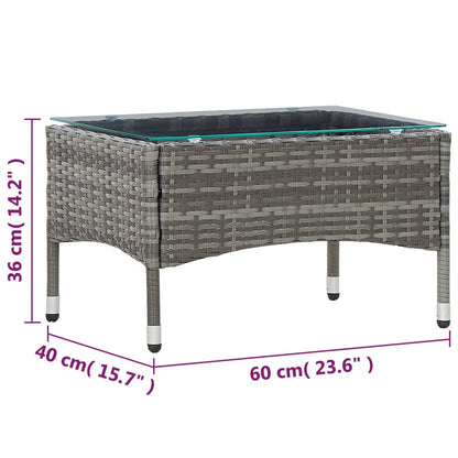 Coffee Table Grey Poly Rattan