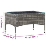 Coffee Table Grey Poly Rattan