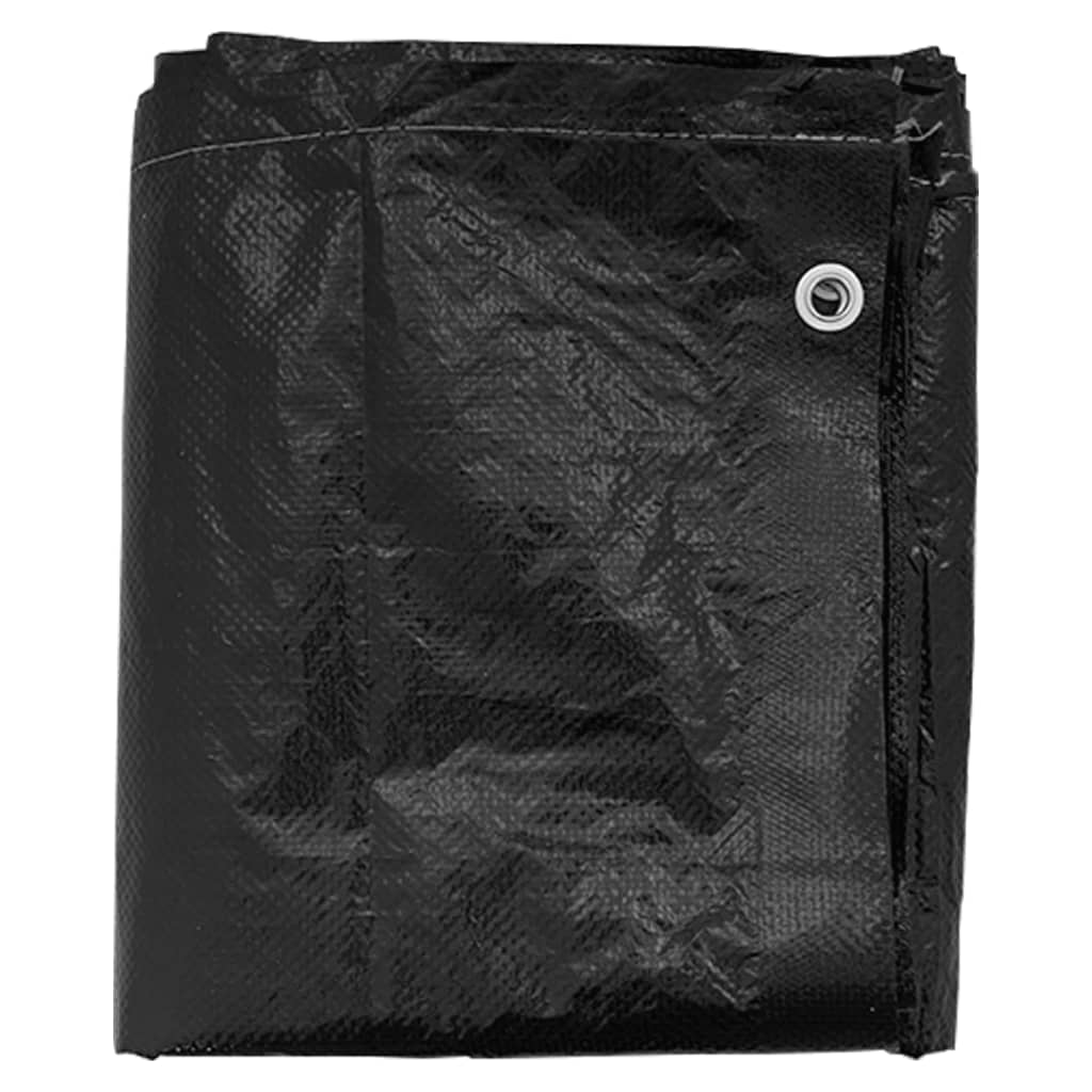 Garden Furniture Cover L-Shaped 12 Eyelets - Black