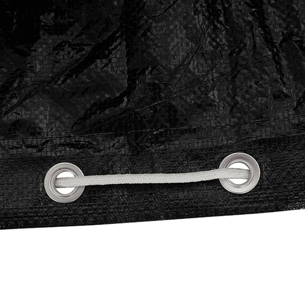 Garden Furniture Cover L-Shaped 12 Eyelets - Black