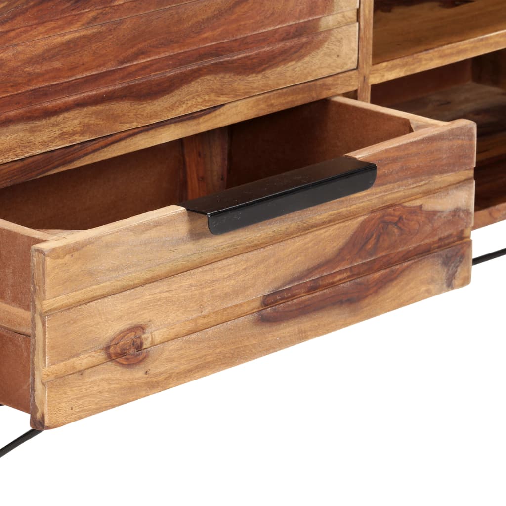 TV Cabinet 140x28x47 cm Solid Sheesham Wood