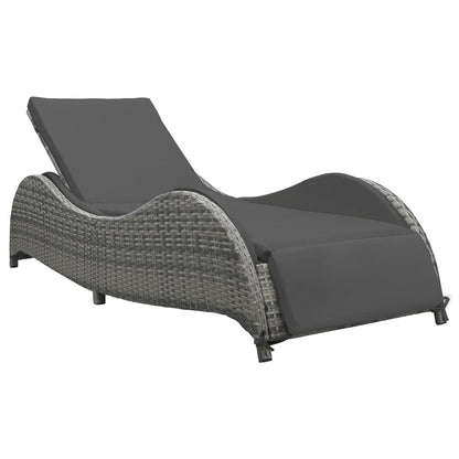 Elegant Sun Lounger with Cushion Poly Relaxing Seating Evening 