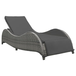 Elegant Sun Lounger with Cushion Poly Relaxing Seating Evening 